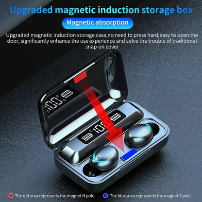 F9 Wireless Earphones Bluetooth TWS LED Display | Binaural Waterproof Headset HD Calling | CVC 8.0 Noise Reduction Headphones