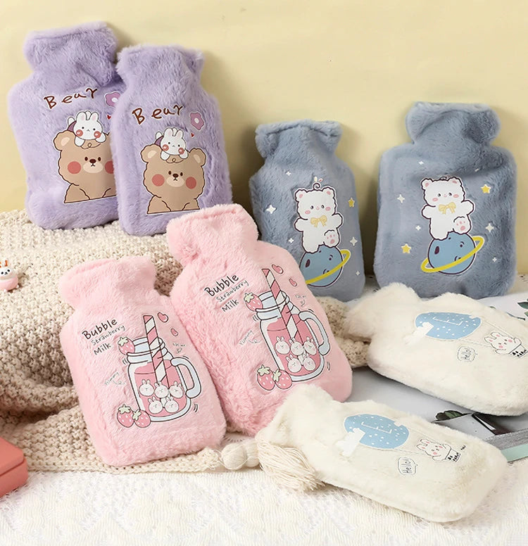 500ML Cute Kawaii Hot Water Bottle — Portable Winter Hand & Bed Warmer for Girls