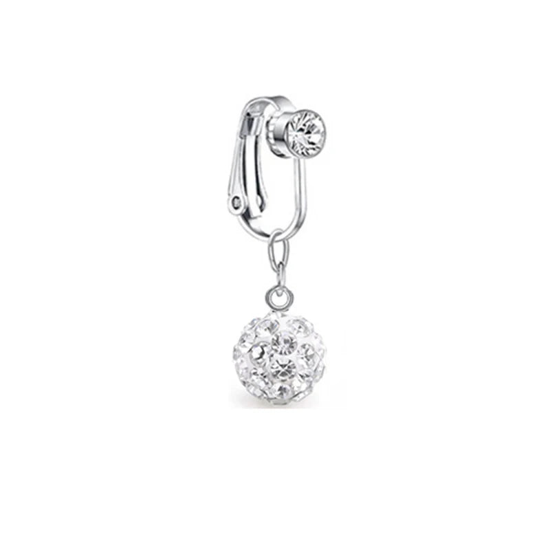 Faux Butterfly Leaves Belly Piercing – Dangling Clip-On Fake Navel & Cartilage Earring for Umbilical Piercing