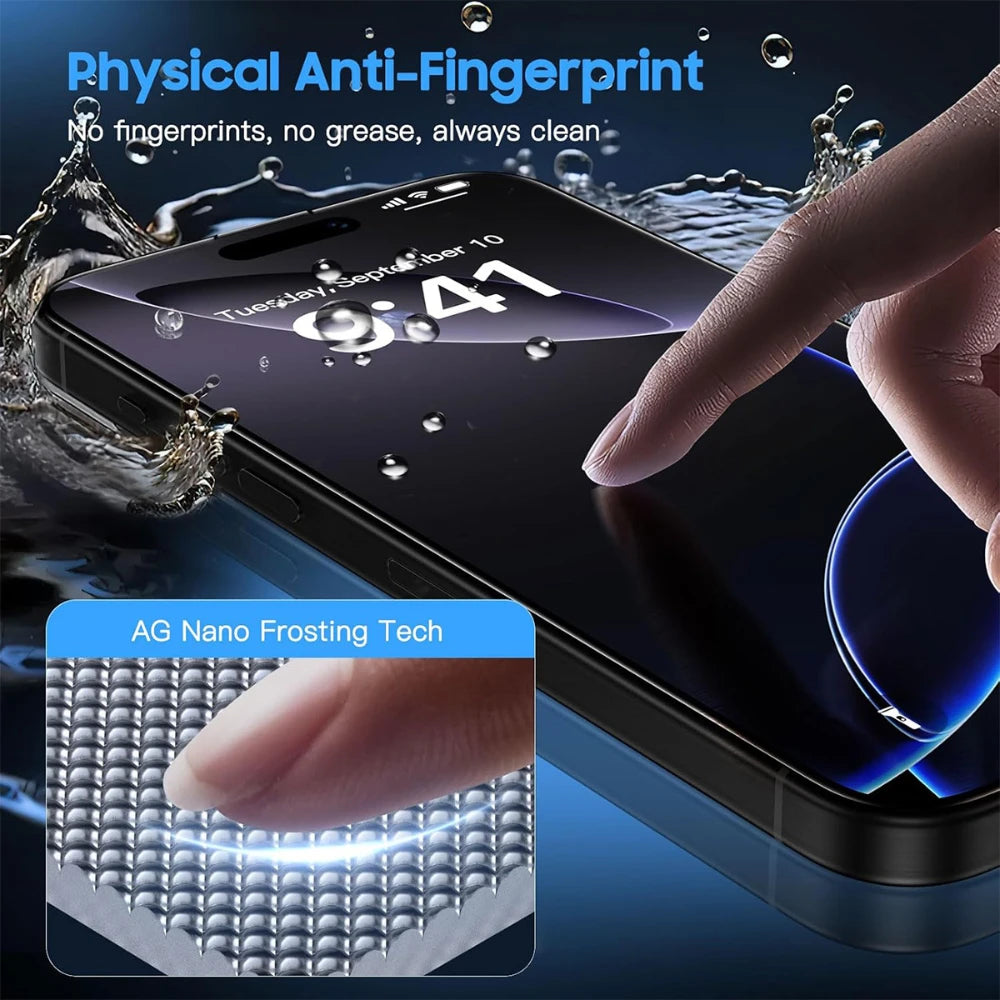 NNBILI 3-Pack Matte Tempered Glass Screen Protector for iPhone 12-18 Pro Max - Oleophobic Dust-Free Easy Install