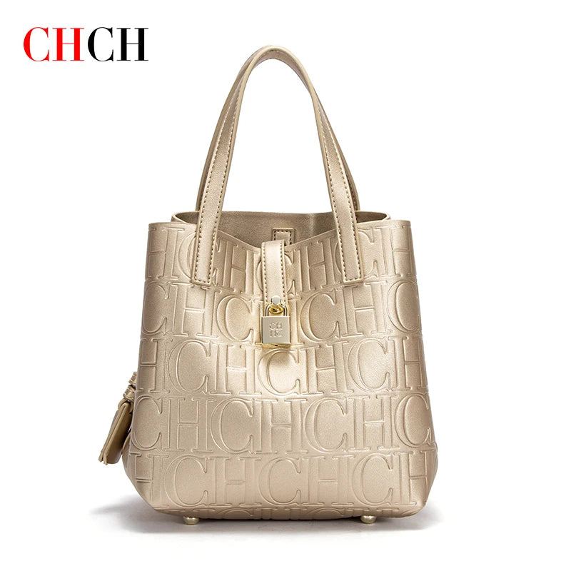 CHCH Women's Tote Bag - New Steel Embossed Handheld Bun Shopping Bag for Mothers