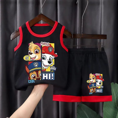 PAW Patrol Kids Sports Set - Quick Dry Mesh Basketball Vest & Shorts Outfit for Boys and Girls