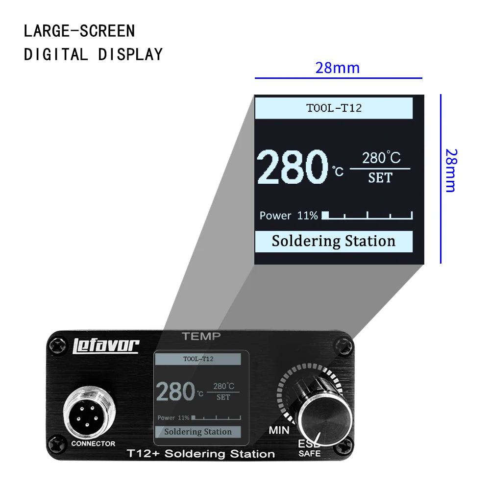 T12 75W Digital Soldering Iron Station – Adjustable Temperature Control, Welding & Rework Microcontroller Tool