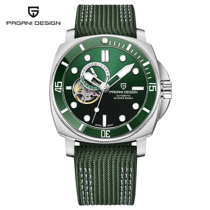 PAGANI DESIGN 2023 Men’s Tourbillon Automatic Watch – Mechanical Wristwatch with Ceramic Bezel, Luminous Display & 20Bar Waterproof