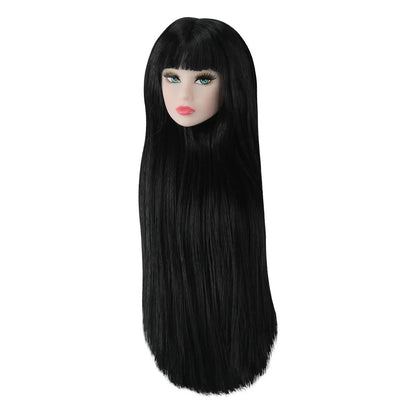 1/6 Supermodel Doll with Movable Joints – Flat Bangs Straight Hair Body & Head Accessories (White/Normal/Black Skin)