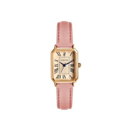 Retro Digital Square Dial Watch - Fashionable Quartz Leather Strap Wristwatch For Women Gift Casual Style
