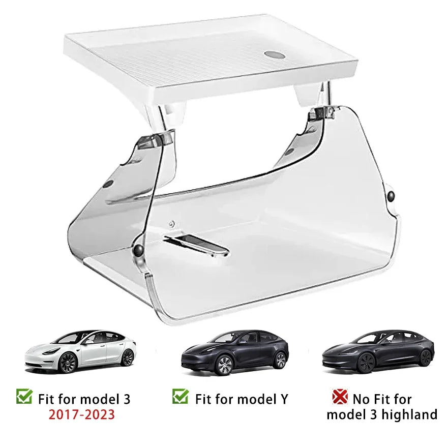 Center Console Organizer for Tesla Model 3 & Model Y Highland – Anti-Slip Under Screen Storage Box with Screen Back Storage