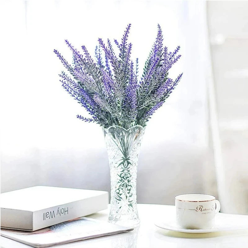10 Bundles Artificial Lavender Flowers – Faux Floral Bouquet for Home, Garden, Wedding & Room Decoration