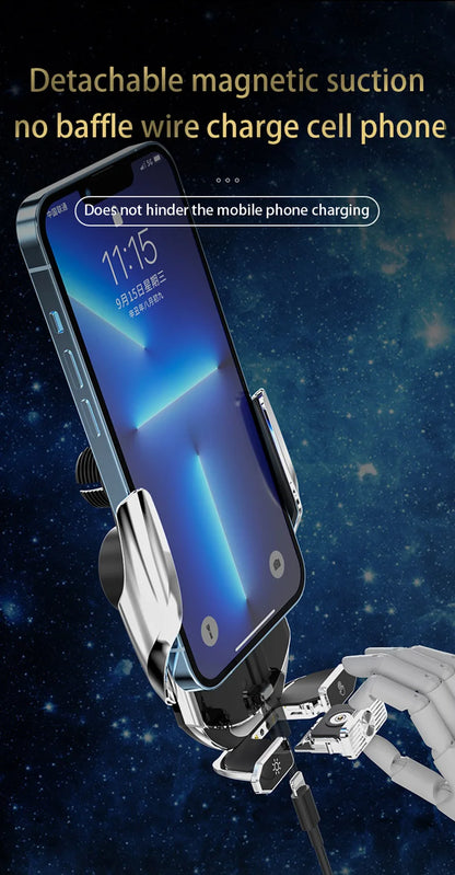Car Magnetic Cell Phone Holder & Wireless Charger - 360° Rotatable Mount for iPhone 14, Xiaomi, GPS Support