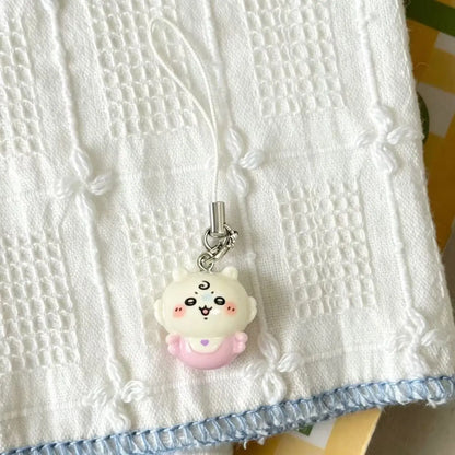 Kawaii Mini Resin Pendant Keychain - Cute Baby Outfit Phone Lanyard and Bag Charm for Girls