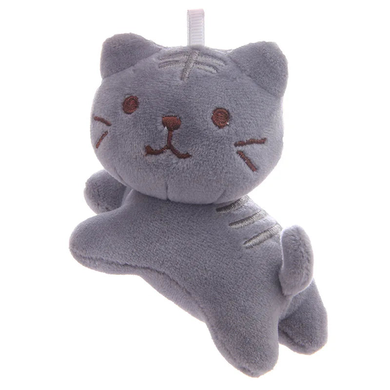 Six-Color Cute Cartoon Cat Plush Pendant - Tilt-Head Kitten Doll for Backpacks, Christmas, Halloween, and Gifts