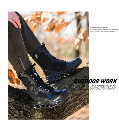 Men's Steel Toe Work Sneakers - Safety Shoes, Puncture-Proof Boots, Indestructible Lightweight Footwear for Security