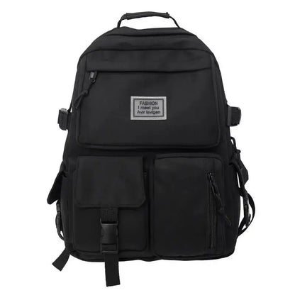 Multi-Pocket Nylon Backpack — Large-Capacity School & Computer Bag for Men & Women