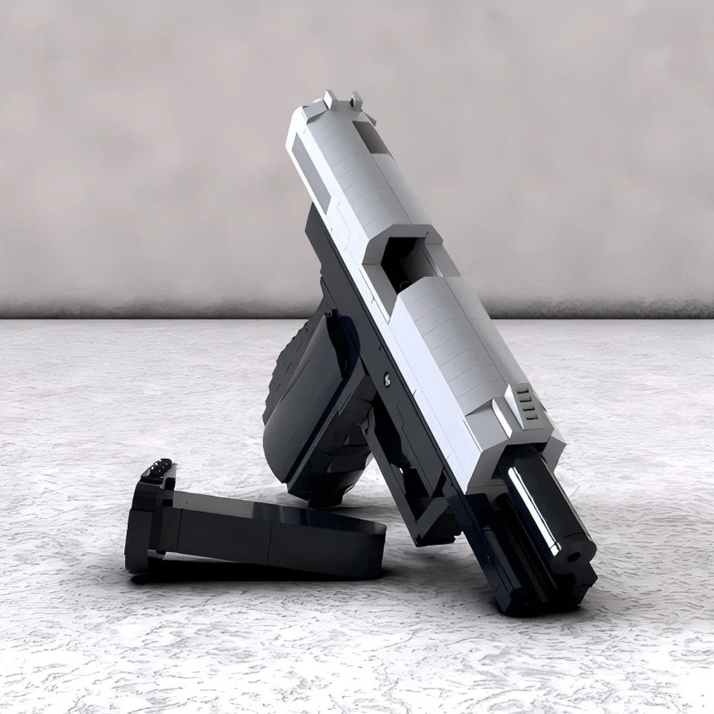 Secret Agent Tactical Pistol MOC Building Blocks - High-Detail Semi-Automatic Gun Model DIY Brick Set