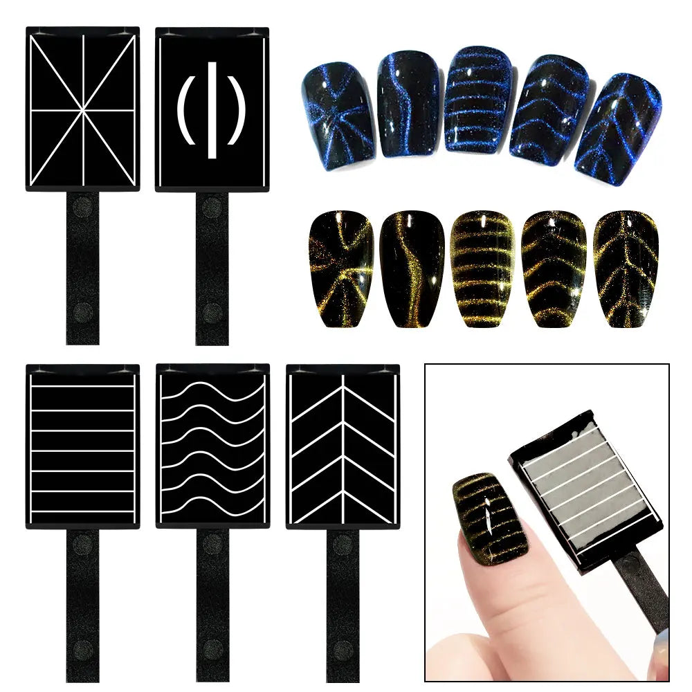 Magnetic Nail Art Wand Pen Set – 3D Cat Eye Gel Magnet Tool for UV Gel Polish & Magic Manicure Designs