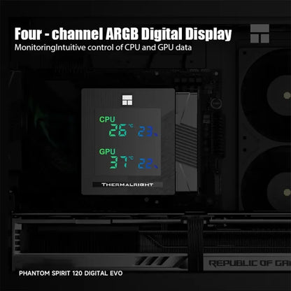 Thermalright Phantom Spirit Digital 120 EVO/SNOW CPU Air Cooler – AGHP Gen5.0 7 Heat Pipe Dual Tower High Performance Radiator with Dual TL-K12 Fans for Intel & AMD Sockets