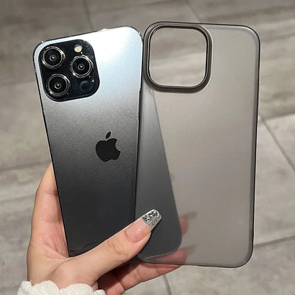 Ultra-Thin Matte iPhone Case - Translucent Hard PC Clear Silky Cover for iPhone 12–17, Plus & Pro Max Models