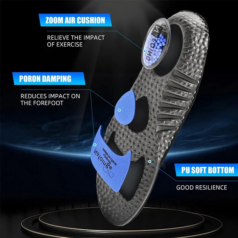 Sports Shock Absorption Insoles - High Elastic Running Shoe Cushion Pads with Comfort, Rebound and Odor Control