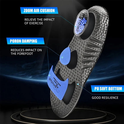 Sports Shock Absorption Insoles - High Elastic Running Shoe Cushion Pads with Comfort, Rebound and Odor Control
