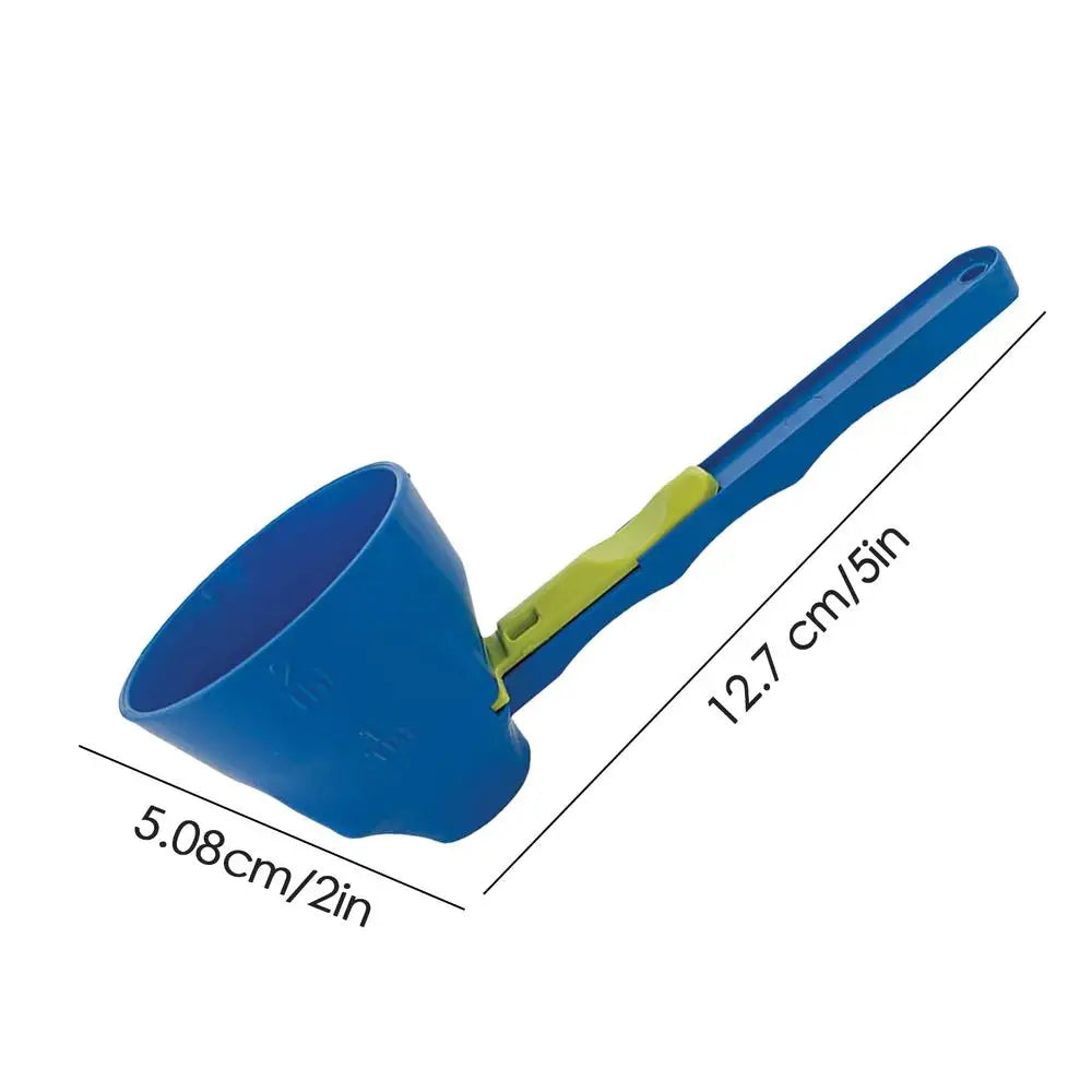 Creative No-Spill Measuring Spoon Funnel – Easy Refill Tool for Protein Powder, Sports Drinks & Baby Formula