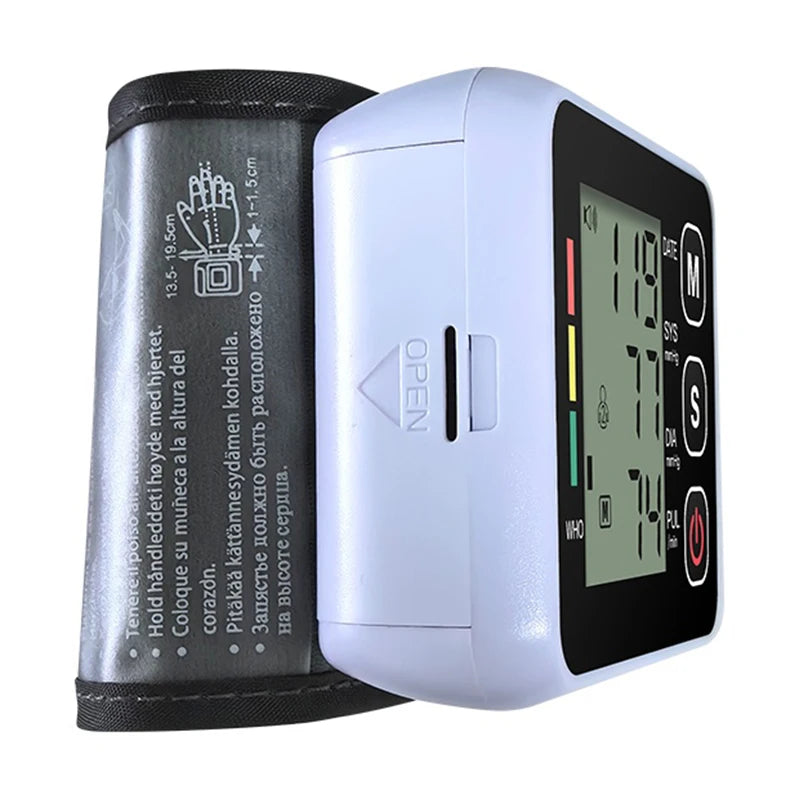 English Voice Digital Wrist Blood Pressure Monitor – High-Accuracy Electronic Sphygmomanometer Tonometer