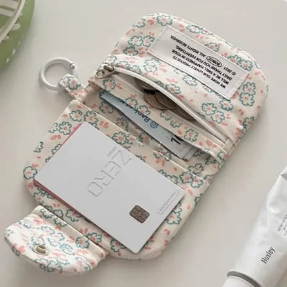 Korean Fashion Floral Coin Purse: Cute Student Wallet & Card Holder for Girls - Portable & Stylish Storage Bag