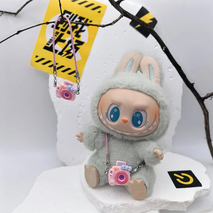 17cm Labubu POP MART Blind Box Doll Clothes – Cute Princess Dress with Suspenders Skirt (Clothes Only)