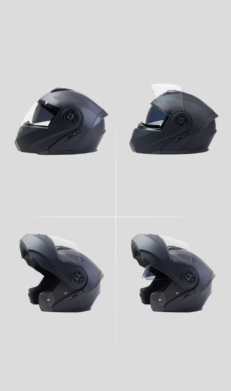 Personalized Dual-Lens Flip-Up Motorcycle Helmet — Motocross Racing Modular Full-Face Helmet for Men & Women, Fashionable Cascos Para Moto