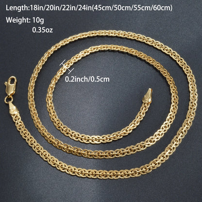 18K Gold Plated Link Chain Necklace – 5mm Cross Choker for Men & Women, Classic Daily Wear, Wedding & Party Gift