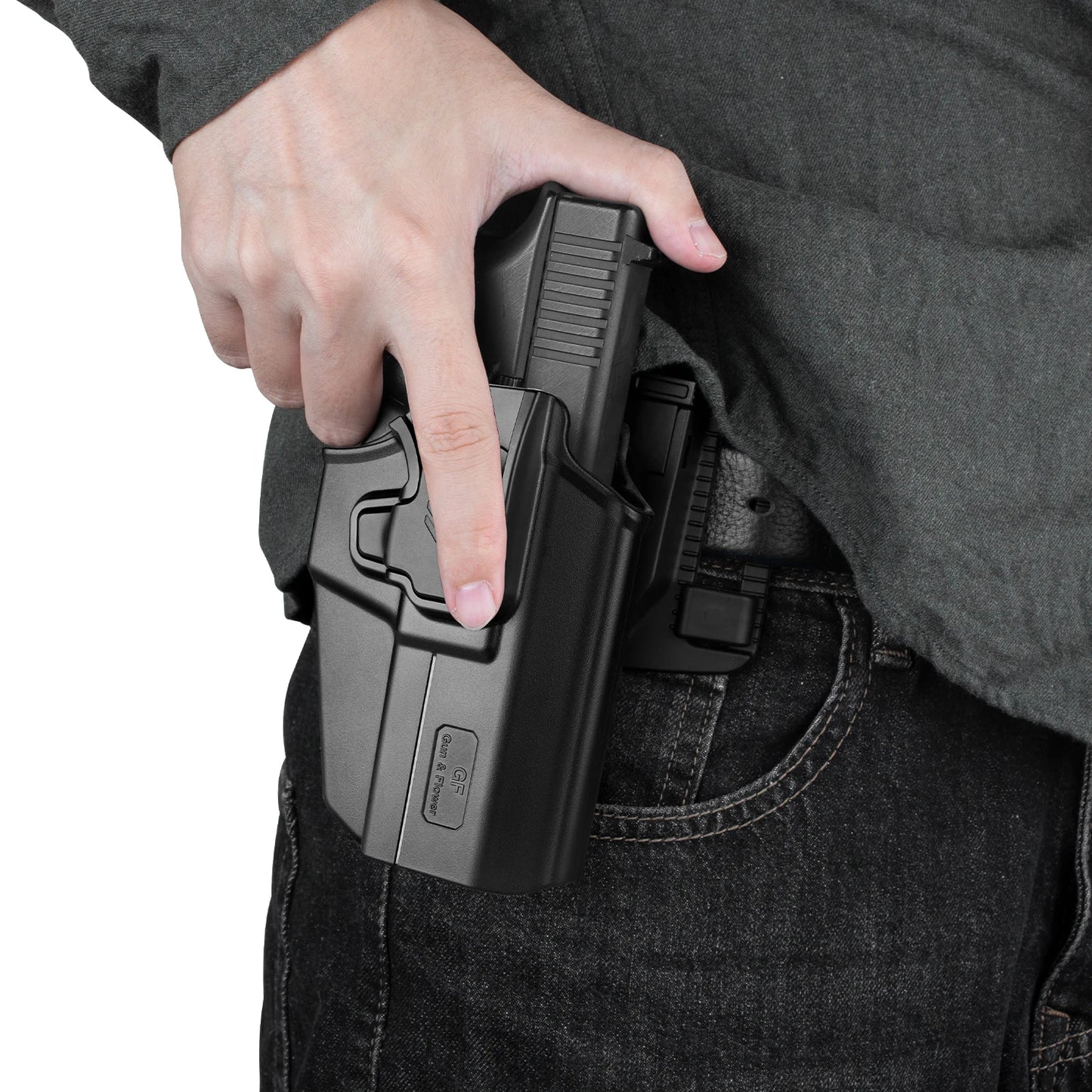 Universal Polymer Pistol Holster - Right Hand Quick Draw Auto Lock Carry Case