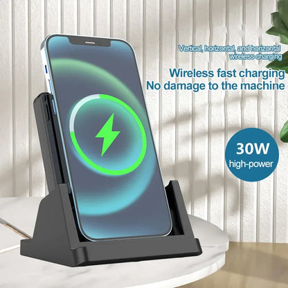 Fast Wireless Charging Pad and Holder – Charging Dock for iPhone 17–11 Series, Samsung Galaxy, and Xiaomi Devices