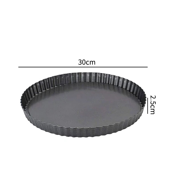 20–30cm Non-Stick Fluted Tart & Quiche Pan – Round Heavy-Duty Baking Mold with Removable Bottom for Pie, Pizza & Cake