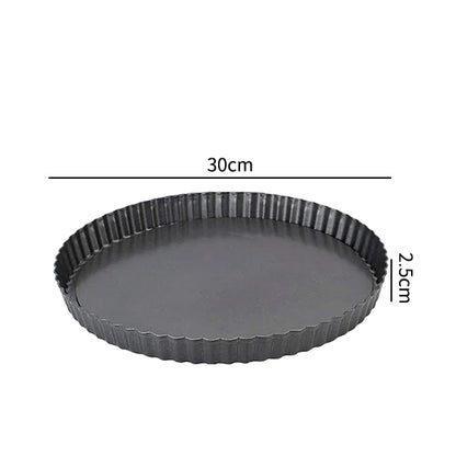 20–30cm Non-Stick Fluted Tart & Quiche Pan – Round Heavy-Duty Baking Mold with Removable Bottom for Pie, Pizza & Cake