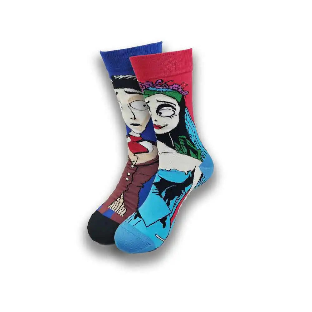 Cartoon Animation Fashion Socks for Men & Women – Autumn Winter Street Style Trendy Casual Combed Cotton Socks