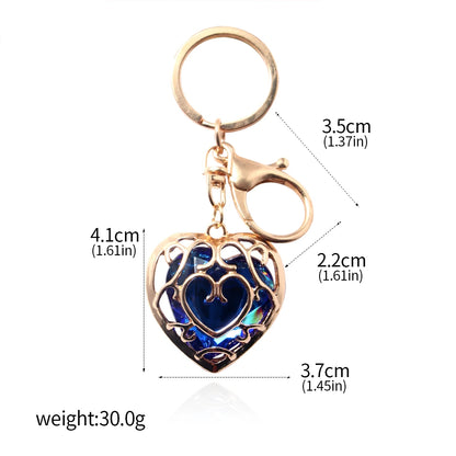 Skyward Sword Heart Keychain - Red Crystal Heart Container Pendant for Fans