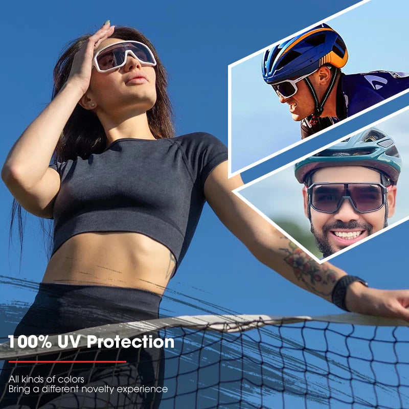 2 Packs Photochromic Cycling Sunglasses – MTB Goggles for Men and Women, Ideal for Mountain Biking and Sports Eyewear