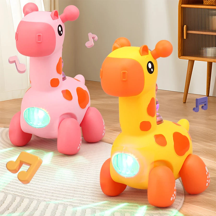 Giraffe Crawling Toy with Lights & Music – Educational Rope Toy for Toddlers, Early Learning Puzzle Toy