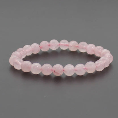 8mm Natural Stone Beaded Bracelet - Black Onyx Lava Tiger Eye Agate Quartz Chakra Yoga Energy Jewelry for Men & Women