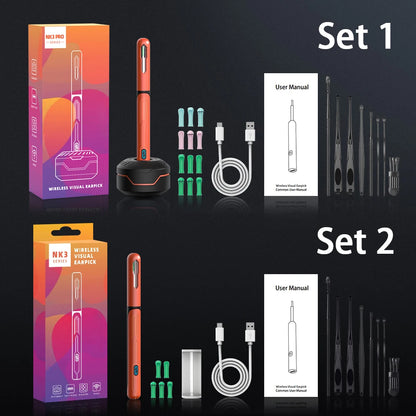 Ear Cleaner with Camera Set – HD Otoscope, USB-C Charging Endoscope, Wax Removal Tool & Earpick, NK3 Pro Ear Cleaning Set