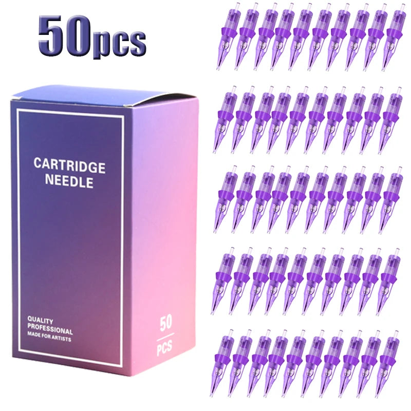 Tattoo Needle Cartridge Set 5/10/20/50pcs – Round Liner & Shader Disposable Needles for Tattoo Machine & Permanent Makeup Eyebrow Pen