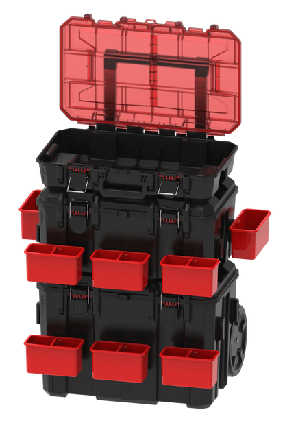 Hyper Tough Hyper Stack 3-Piece Modular Rolling Toolbox – Heavy Duty Tool Storage System