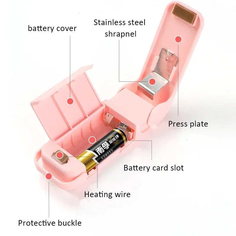 Mini Heat Sealing Machine – Portable Food Bag Sealer for Kitchen, Plastic Bag Closure & Packing Tool