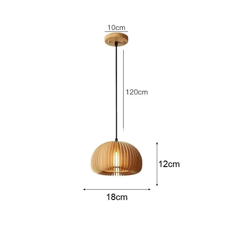 Bamboo Pendant Lamp Ceiling Light - Handwoven Rattan Wicker Hanging Fixture for Dining Room, Bedroom & Indoor Home Decor
