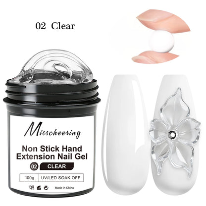 100g White Clear Nail Extension Gel - Non-Stick UV/LED Sculpting & 3D Nail Art Hard Gel