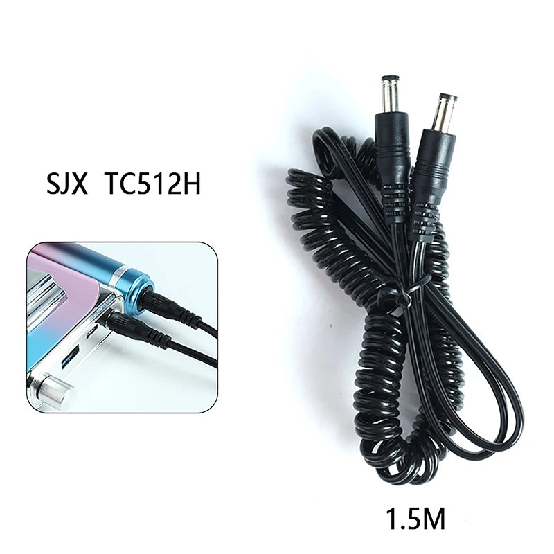 Nail Polishing Machine Connection Cable - 1M/1.5M Double-Head DC Port Handle Line for Rechargeable Manicure Tools