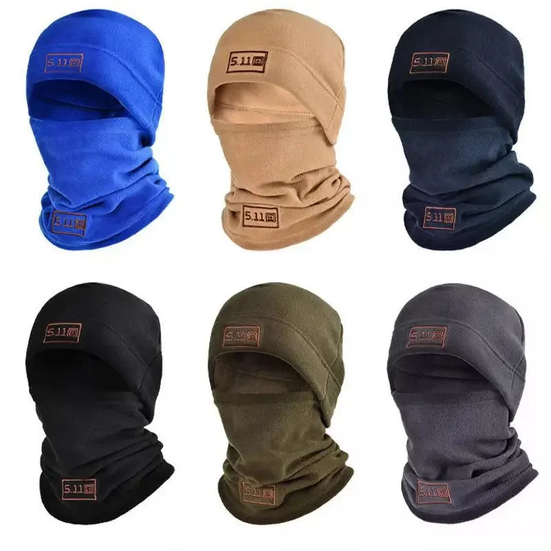 Tactical Fleece Hat & Scarf Set — Thermal Winter Balaclava Face Mask Neck Protector for Sports & Cycling