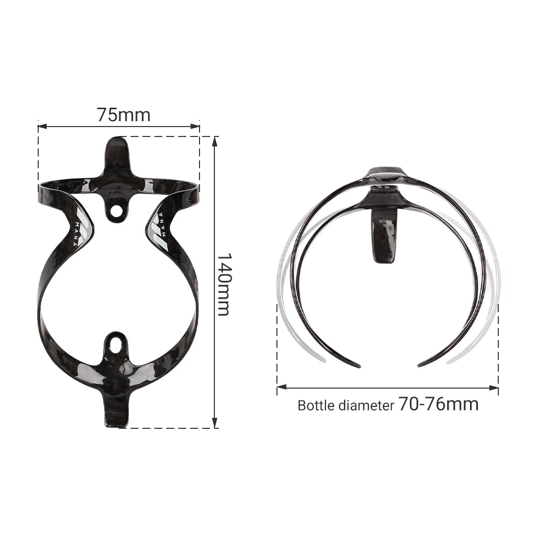 MANA 12g Marble-Pattern Carbon Fiber Bicycle Bottle Cage — Ultra-Light Full Carbon with Aluminum Alloy Screws for Road/MTB/Gravel