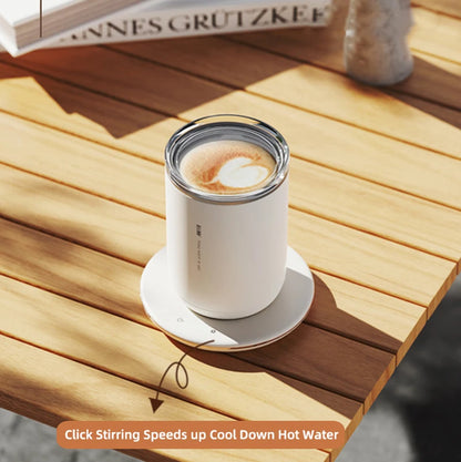 55°C Electric Self-Stirring Mug Heater – Stainless Steel USB Smart Coffee Milk Mixing Cup, Double Wall Insulated Travel Mug