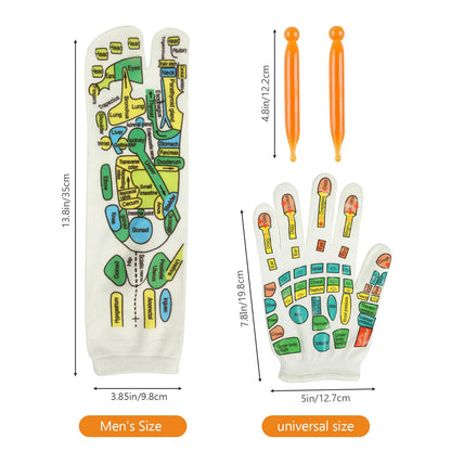 Reflexology Hand & Foot Massage Socks/Gloves – Pain Relief, Circulation & Relaxation Therapy