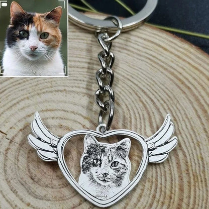 Personalized Pet Photo Necklace — Custom Engraved Dog & Cat Pendant, Handmade Memory Jewelry Keychain Gift